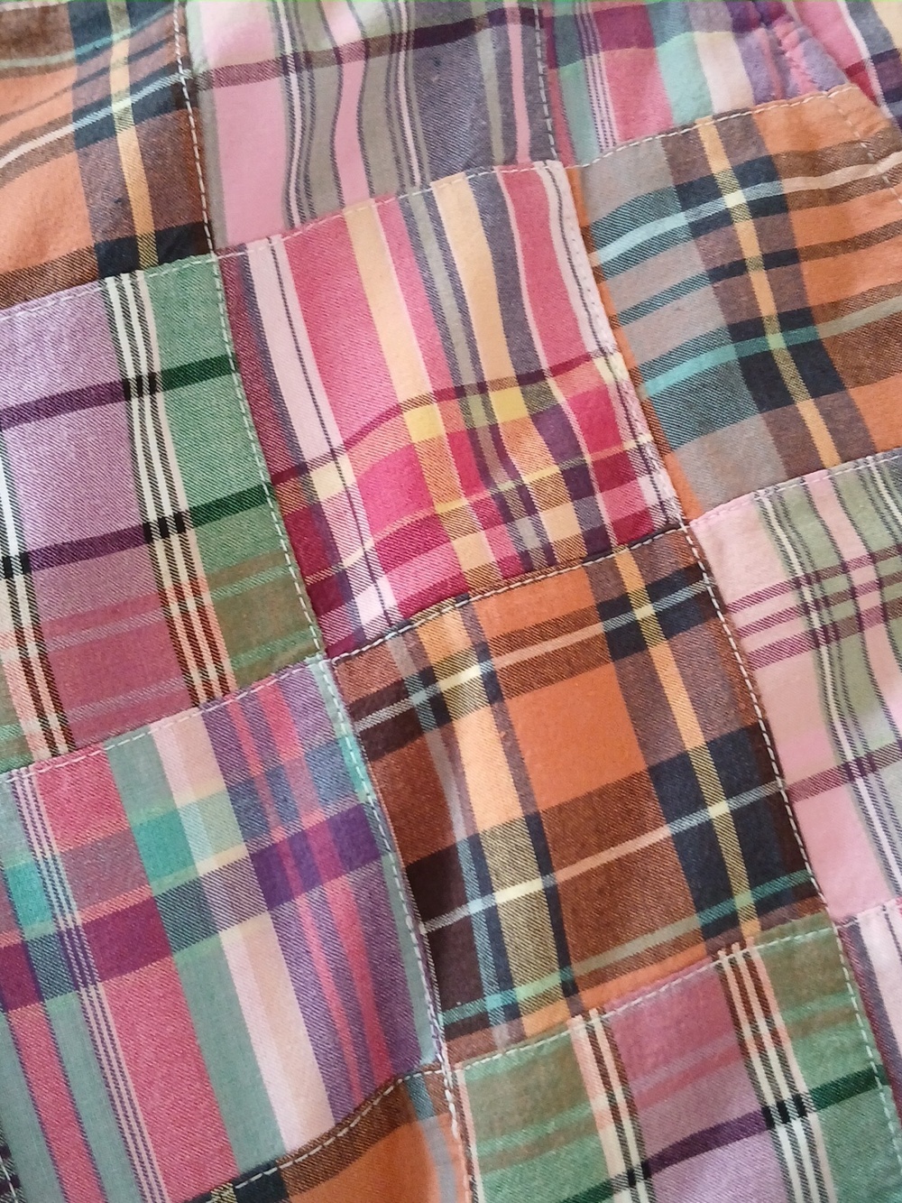 EUC - Classic Men's Colorful Madras Cotton Plaid Patchwork Shorts - 40 - Picture 4 of 10